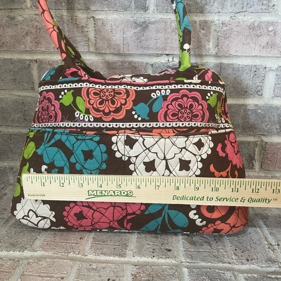 Vera Bradley Brown and Pink Floral Shoulder Bag - Picture 5 of 11